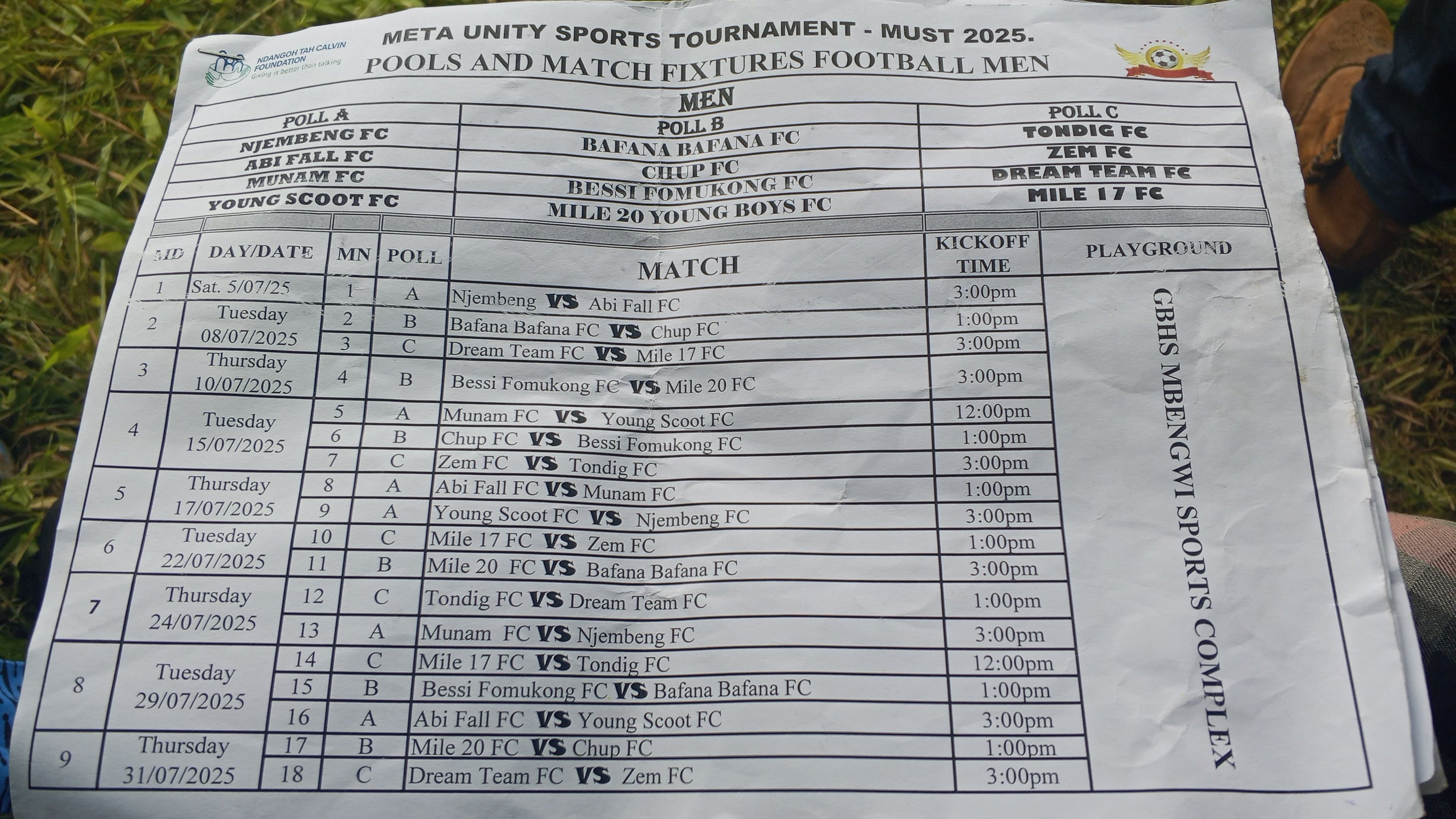 Mbengwi accueille le tournoi « Meta Unity and Sports », au service de la paix et du développement
