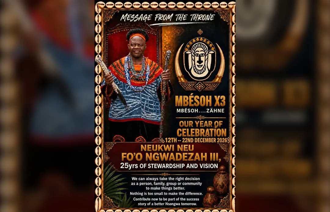 Nsongwa Prepares for 10-Day Neukwi Festival as Fon Ngwadeza III Marks 25 Years on the Throne