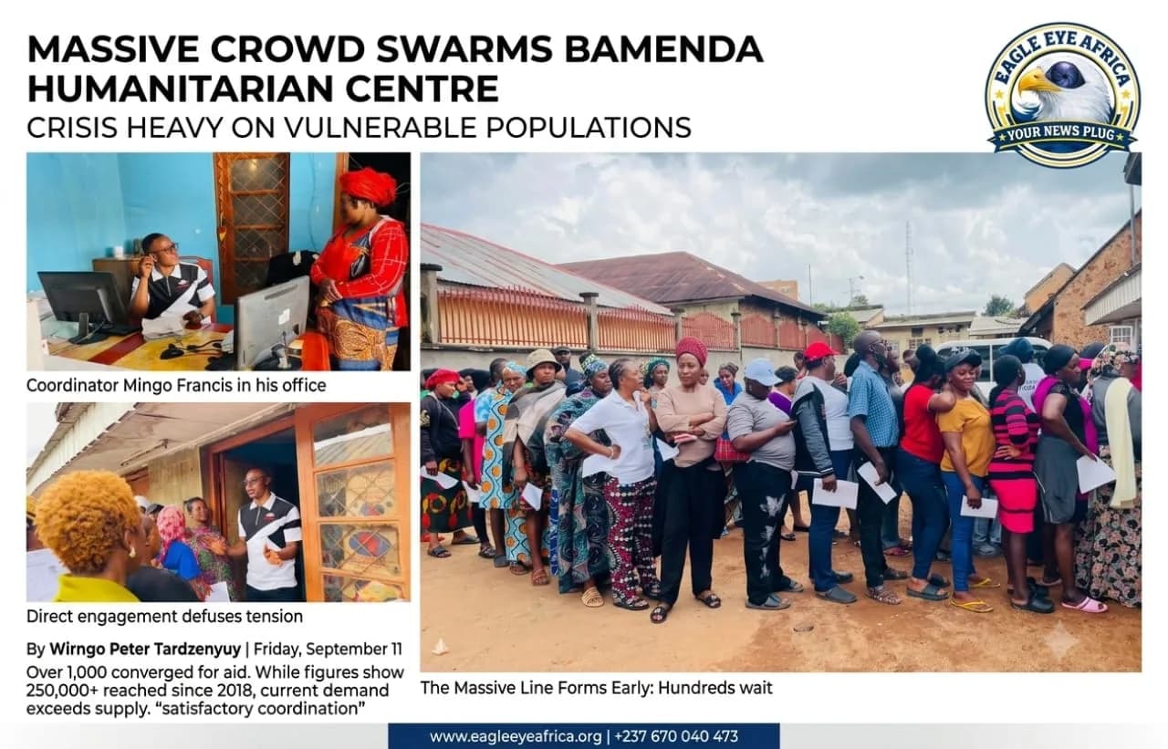 UNE FOULE IMMENSE INVESTIT LE CENTRE HUMANITAIRE DE BAMENDA ALORS QUE LA CRISE PÈSE LOURDEMENT SUR LES POPULATIONS VULNÉRABLES